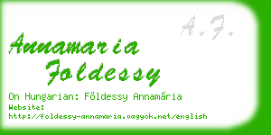 annamaria foldessy business card